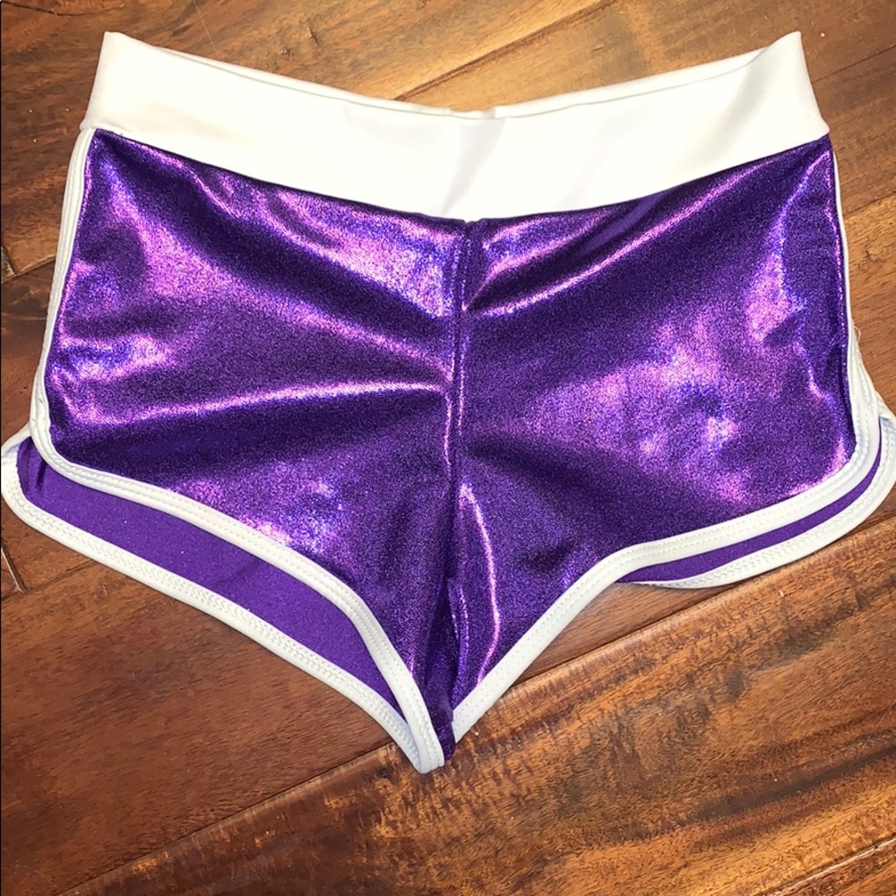 Purple booty shorts hot pants
